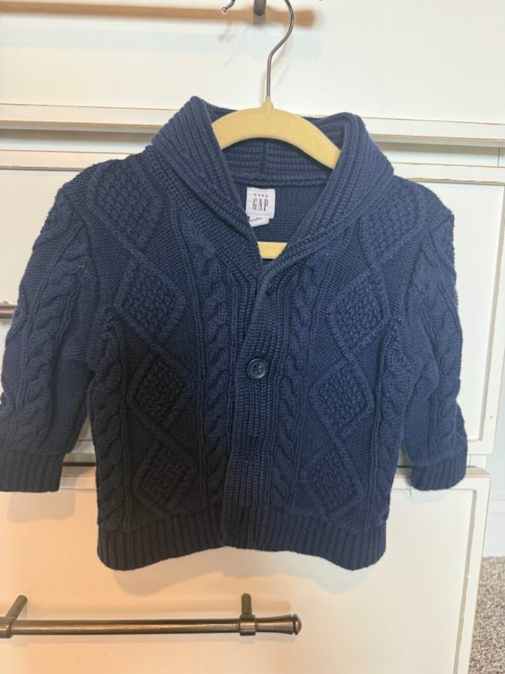 Baby Gap Navy Blue Cable Knit Sweater 6-12M